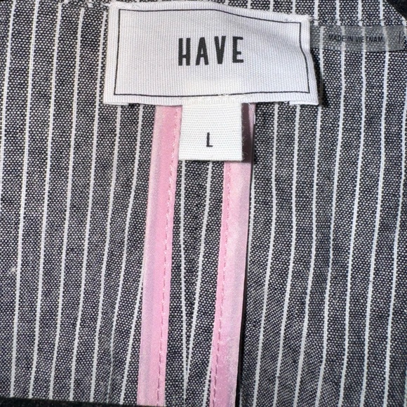 HAVE Open Grey Pinstripe lightweight Jacket 3/4 sleeves - Picture 5 of 10
